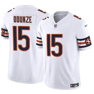 Men's Chicago Bears #15 Rome Odunze White 2024 Draft F.U.S.E. Vapor Stitched Football Jersey