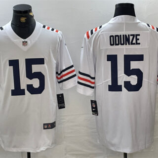 Men's Chicago Bears #15 Rome Odunze White 2024 Draft Vapor Stitched Football Jersey