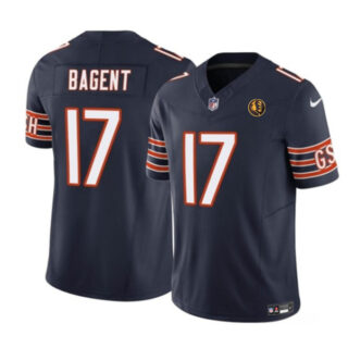 Men's Chicago Bears #17 Tyson Bagent Navy 2023 F.U.S.E. With John Madden Patch Vapor Limited Stitched Football Jersey