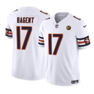 Men's Chicago Bears #17 Tyson Bagent White 2023 F.U.S.E. With John Madden Patch Vapor Limited Stitched Football Jersey