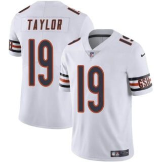 Men's Chicago Bears #19 Tory Taylor White Vapor Stitched Football Jersey