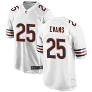 Men's Chicago Bears #25 Darrynton Evans White Stitched Football Game Jersey