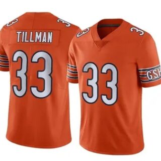 Men's Chicago Bears #33 Charles Tillman Orange Stitched Football Jersey