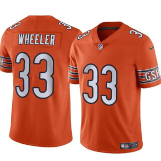 Men's Chicago Bears #33 Ian Wheeler Orange Vapor Stitched Football Jersey