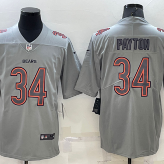 Men's Chicago Bears #34 Walter Payton Grey Atmosphere Fashion Stitched Jersey