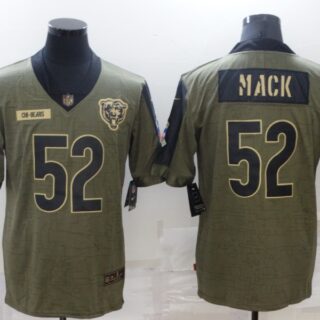 Men's Chicago Bears #52 Khalil Mack Nike Olive 2021 Salute To Service Limited Player Jersey