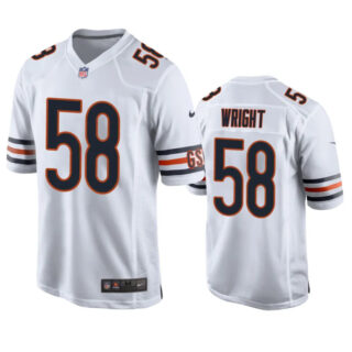 Men's Chicago Bears #58 Darnell Wright White Stitched Football Game Jersey