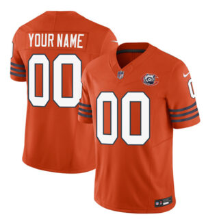 Men's Chicago Bears Active Player Custom 2023 F.U.S.E. Orange Throwback Limited Stitched Football Jersey