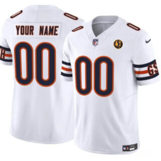 Men's Chicago Bears Active Player Custom White 2023 F.U.S.E. With John Madden Patch Vapor Limited Stitched Football Jersey