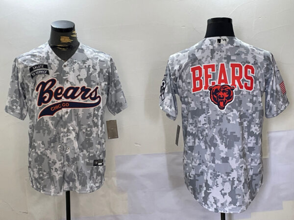 Men's Chicago Bears Camo With Patch Cool Base Stitched Baseball Jerseys