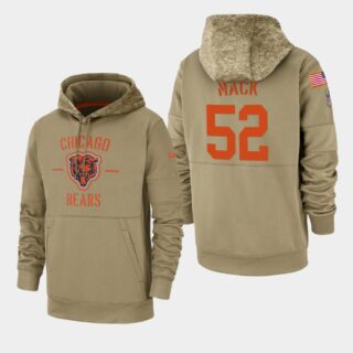 Men's Chicago Bears Khalil Mack 2019 Salute to Service Sideline Therma Pullover Hoodie - Tan
