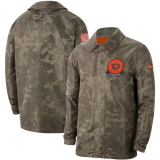 Men's Chicago Bears Nike Camo 2019 Salute To Service Sideline Full Zip Lightweight Jacket