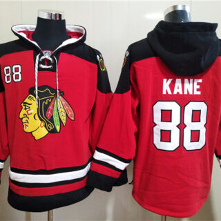 Men's Chicago Blackhawks #88 Patrick Kane Red Ageless Must-Have Lace-Up Pullover Hoodie