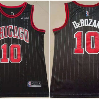 Men's Chicago Bulls #10 DeMar DeRozan Black Stitched Basketball Jersey