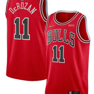 Men's Chicago Bulls #11 DeMar DeRozan 75th Anniversary Red Swingman Stitched Basketball Jersey