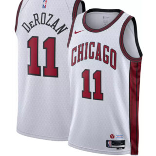 Men's Chicago Bulls #11 DeMar DeRozan White 2022 23 City Edition Stitched Basketball Jersey
