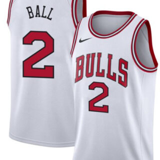 Men's Chicago Bulls #2 Lonzo Ball Jersey White