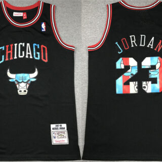 Men's Chicago Bulls #23 Michael Jordan Black 1997-98 Stitched Basketball Jersey