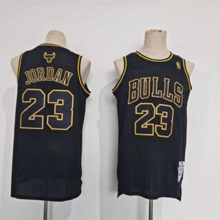 Men's Chicago Bulls #23 Michael Jordan Black Stitched Basketball Jersey