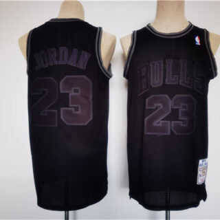 Men's Chicago Bulls #23 Michael Jordan Black Stitched Basketball Jersey