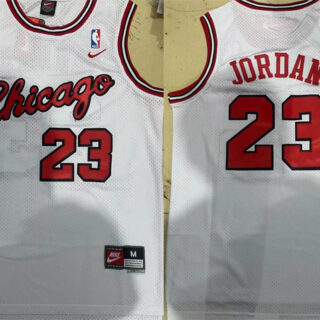 Men's Chicago Bulls #23 Michael Jordan White Stitched Jersey