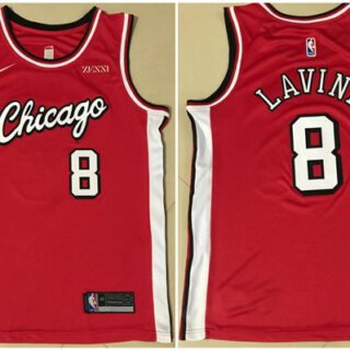 Men's Chicago Bulls #8 Zach LaVine Red Stitched Basketball Jersey