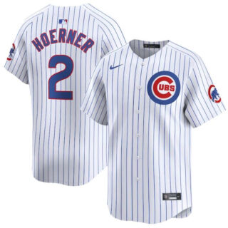 Men's Chicago Cubs #2 Nico Hoerner White 2024 Home Limited Stitched Baseball Jersey