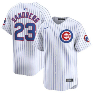 Men's Chicago Cubs #23 Ryne Sandberg White 2024 Home Limited Stitched Baseball Jersey