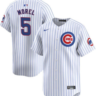 Men's Chicago Cubs #5 Christopher Morel White 2024 Home Limited Stitched Baseball Jersey