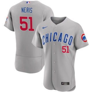 Men's Chicago Cubs #51 Héctor Neris Grey Flex Base Stitched Baseball Jersey
