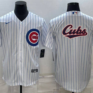 Men's Chicago Cubs White Team Big Logo Cool Base Stitched Jersey