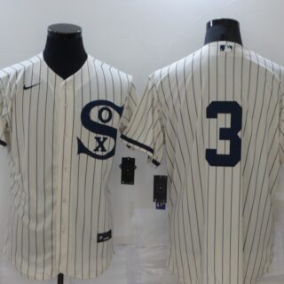 Men's Chicago White Sox #3 Harold Baines 2021 Cream Navy Field of Dreams Flex Base Stitched Jersey