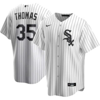 Men's Chicago White Sox #35 Frank Thomas White Cool Base Stitched Jersey