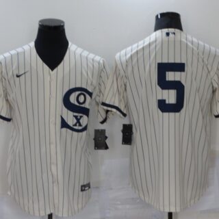 Men's Chicago White Sox #5 Ron Clark 2021 Cream Field of Dreams Cool Base Stitched Nike Jersey