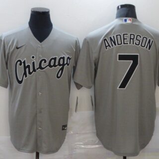 Men's Chicago White Sox #7 Tim Anderson Grey Stitched MLB Cool Base Nike Jersey
