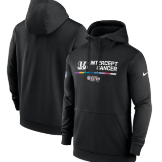 Men's Cincinnati Bengals 2022 Black Crucial Catch Therma Performance Pullover Hoodie