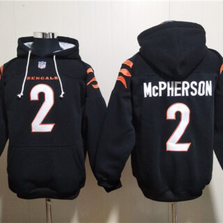 Men's Cincinnati Bengals #2 Evan McPherson Black Pullover Hoodie