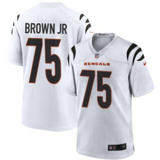 Men's Cincinnati Bengals #75 Orlando Brown Jr. White Stitched Game Jersey