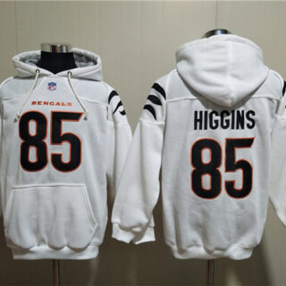Men's Cincinnati Bengals #85 Tee Higgins White Pullover Hoodie