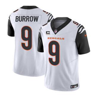 Men's Cincinnati Bengals #9 Joe Burrow 2023 F.U.S.E. White With 4-Star C Patch Vapor Untouchable Limited Stitched Jersey