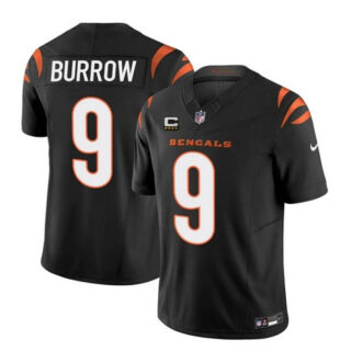 Men's Cincinnati Bengals #9 Joe Burrow Black 2023 F.U.S.E. With 4-Star C Patch Vapor Untouchable Limited Stitched Jersey