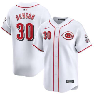 Men's Cincinnati Reds #30 Will Benson White Home Limited Stitched Baseball Jersey