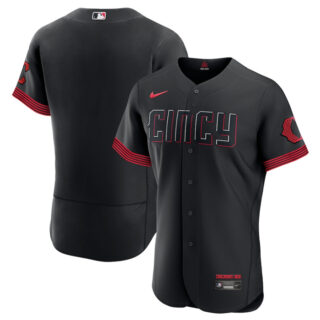 Men's Cincinnati Reds Blank Black 2023 City Connect Flex Base Stitched Jersey