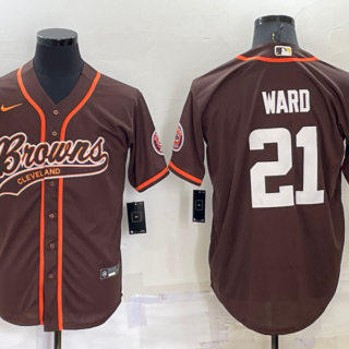 Men's Cleveland Browns #21 Denzel Ward Brown Stitched Jersey