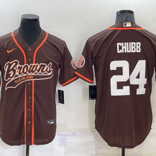 Men's Cleveland Browns #24 Nick Chubb Brown Stitched Jersey