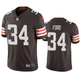 Men's Cleveland Browns #34 Jerome Ford Brown Vapor Stitched Game Jersey