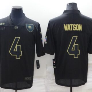 Men's Cleveland Browns #4 Deshaun Watson Black Salute To Service Limited Stitched Jersey