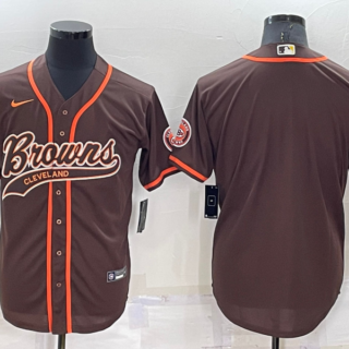 Men's Cleveland Browns Blank Brown Stitched Jersey