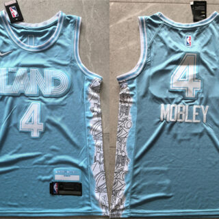 Men's Cleveland Cavaliers #4 Evan Mobley Light Blue 2024 City Edition Stitched Jersey