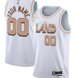 Men's Cleveland Cavaliers Active Player Custom 2022 2023 White City Edition Stitched Basketball Jersey
